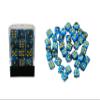 36 Dice Pack 12mm Black & Blue w/Yellow Accents Rounded Edges view 1
