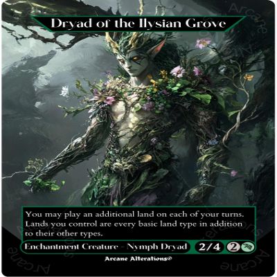 Dryad of The Ilysian Grove - Full Art Altered Art Custom Proxy Cards