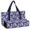 Empty Mahjong Bag Set  Blue Quilted Soft Case with 2 Wrappers for American Mahjong Tiles, Trays & Rack (Mahjong Case Only) view 1