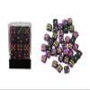 36 Dice Pack 12mm Black & Purple w/Yellow Accents Rounded Edges view 1