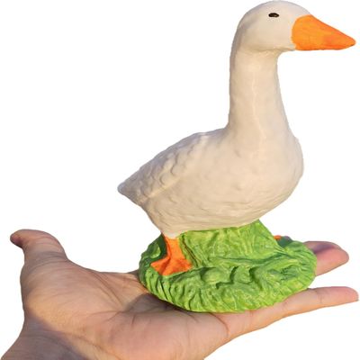 7" 3D Printed and Painted Desk Goose Ornaments Desktop Toys Desktop Accessories Office Accessories Lawn Ornament Lawn Statue Farm Plastic White Statue Desktop Adornment Goose - Play on Porch Goose