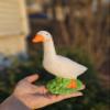 7" 3D Printed and Painted Desk Goose Ornaments Desktop Toys Desktop Accessories Office Accessories Lawn Ornament Lawn Statue Farm Plastic White Statue Desktop Adornment Goose - Play on Porch Goose view 3