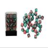 36 Dice Pack 12mm Red & Green w/White Accents Rounded Edges view 1