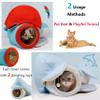 Dog Cat Tunnel Tube with Toys Foldable Detachable Washable Play Hideout Tube Cushion Rest Mat All Season S C Shape Small Medium Large Pet (Red, One Size) view 3