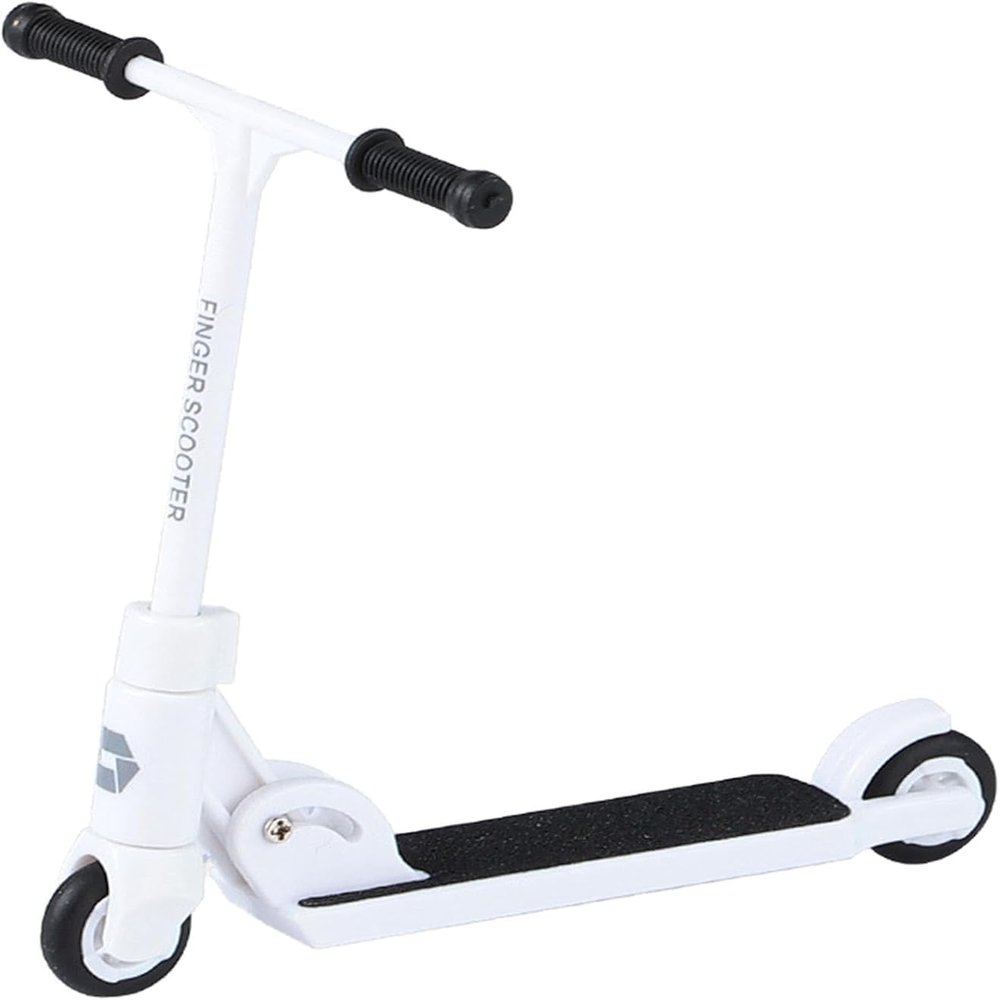 Finger Scooter - 2-Wheeled Scooter - Foldable Finger Scooter BMX with Brake | Finger Board Accessories for Teen | Educational Finger Toys | Non-Slip Fun Finger Skateboards (White)