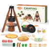 Kids Camping Toy Set, Pretend Play Cooking Set with Spray Stove, Food Toys, Tableware, Outdoor Toddler Campfire Toys for Ages 3+ view 1