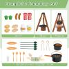 Kids Camping Toy Set, Pretend Play Cooking Set with Spray Stove, Food Toys, Tableware, Outdoor Toddler Campfire Toys for Ages 3+ view 4