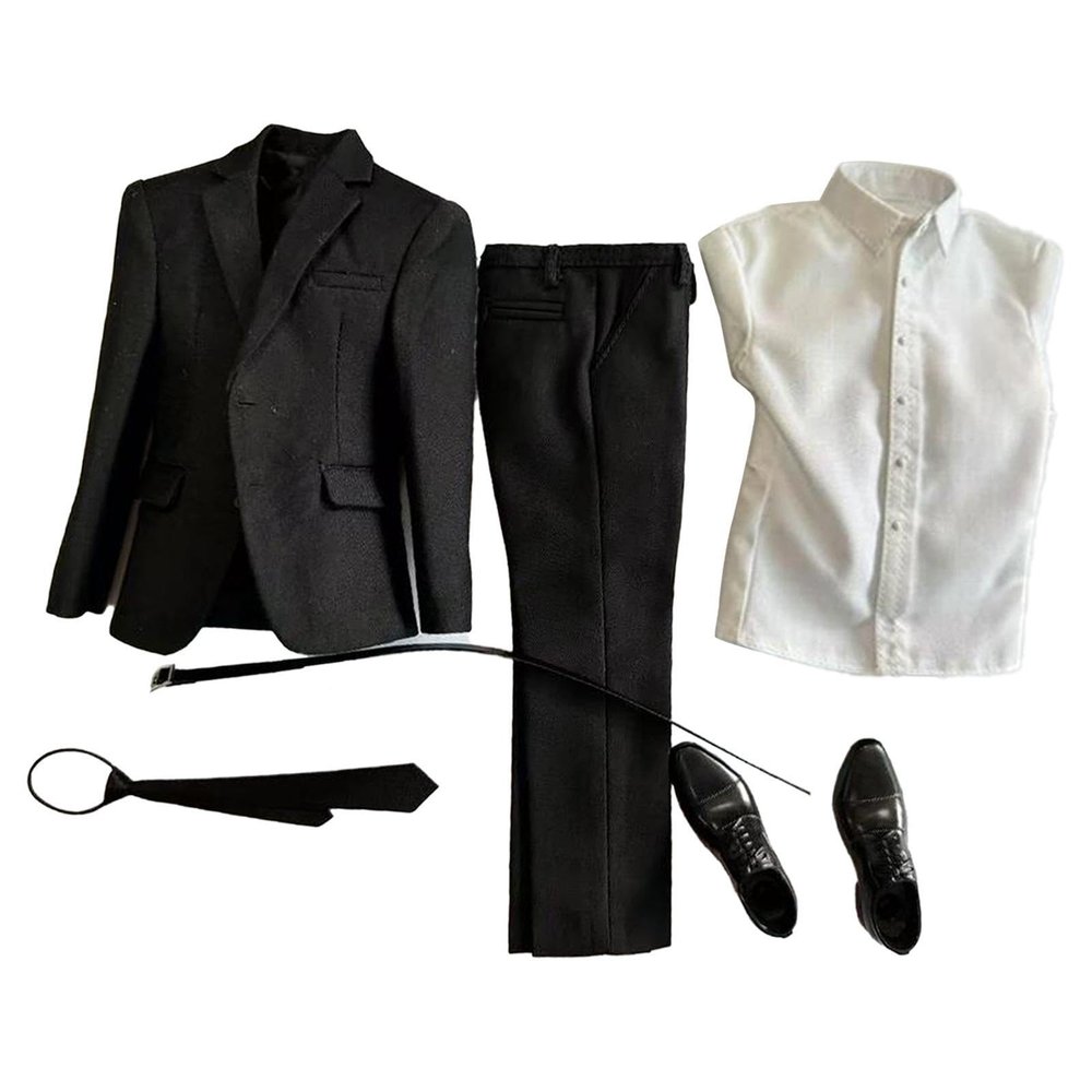 1/6 Scale Male Action Figure Outfit Collection for 12 Inch Dolls, White Shirt