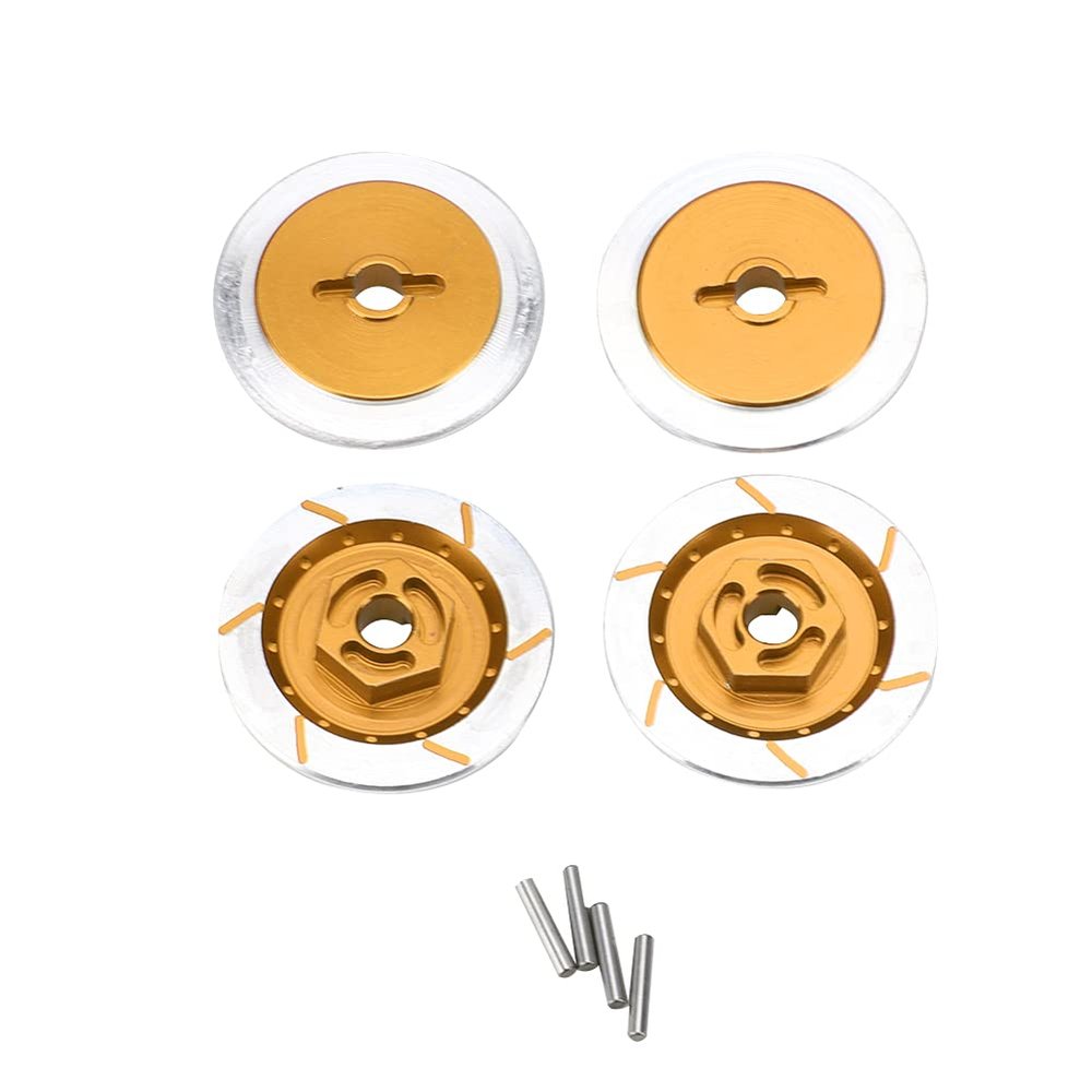 RiToEasysports 4pcs RC Car Brake Disc, Aluminum Alloy RC Wheel Brake Disc Upgrade Parts for HSP 94123/R31 1/10 Car (Yellow
