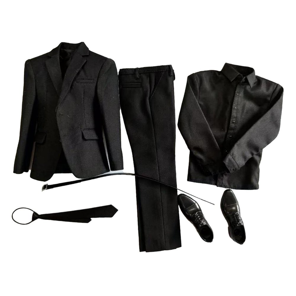 1/6 Scale Male Action Figure Outfit Collection for 12 Inch Dolls, Black Shirt