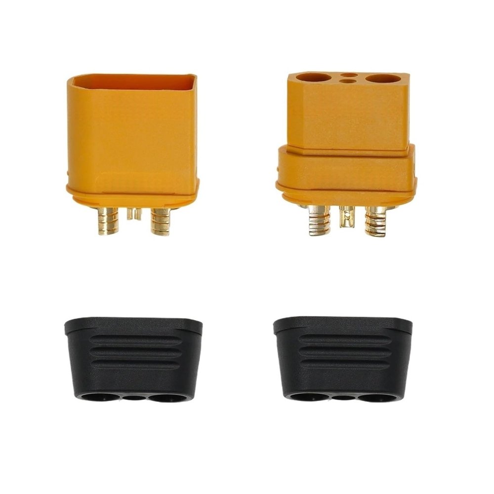 5 Sets of,XT90I-M;XT90I-F,Model Airplane Plug, with Signal Pin, Male and Female Heads, Yellow;XT90(2+2-M;XT90(2+2)-F