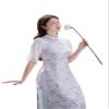 A28 Modernized tiny floral Ao Dai Vietnam No Pants | Vietnamese Traditional Ao Dai For Women | Vietnamese Dress | Ao Dai Tet Lunar New Year (S) view 2