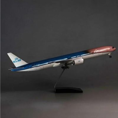 Scale Aircraft 47CM 1/157 for 777 B777 Aircraft KLM Air Airlines Model Diecast Resin Plane Passenger Aircraft Model Suitable for Display(with Light)