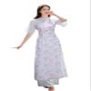 A28 Modernized tiny floral Ao Dai Vietnam No Pants | Vietnamese Traditional Ao Dai For Women | Vietnamese Dress | Ao Dai Tet Lunar New Year (3XL) view 3