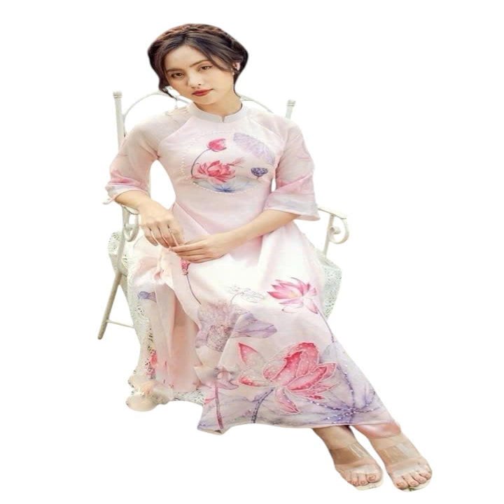 A38 The matching Mom and daughter Ao dai Vietnam Vietnamese Traditional Ao Dai For Women, Vietnamese Dress, Ao Dai Modernized Vietnamese Dress o Di Cch Tn ao dai Tet Lunar New Year (Mom XL)