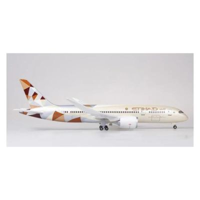 Scale Aircraft 43cm 1/130 for B787 Dreamliner Aircraft ETIHAD Airlines Model Diecast Resin Plane Model Decoration Office Suitable for Display(No Light)