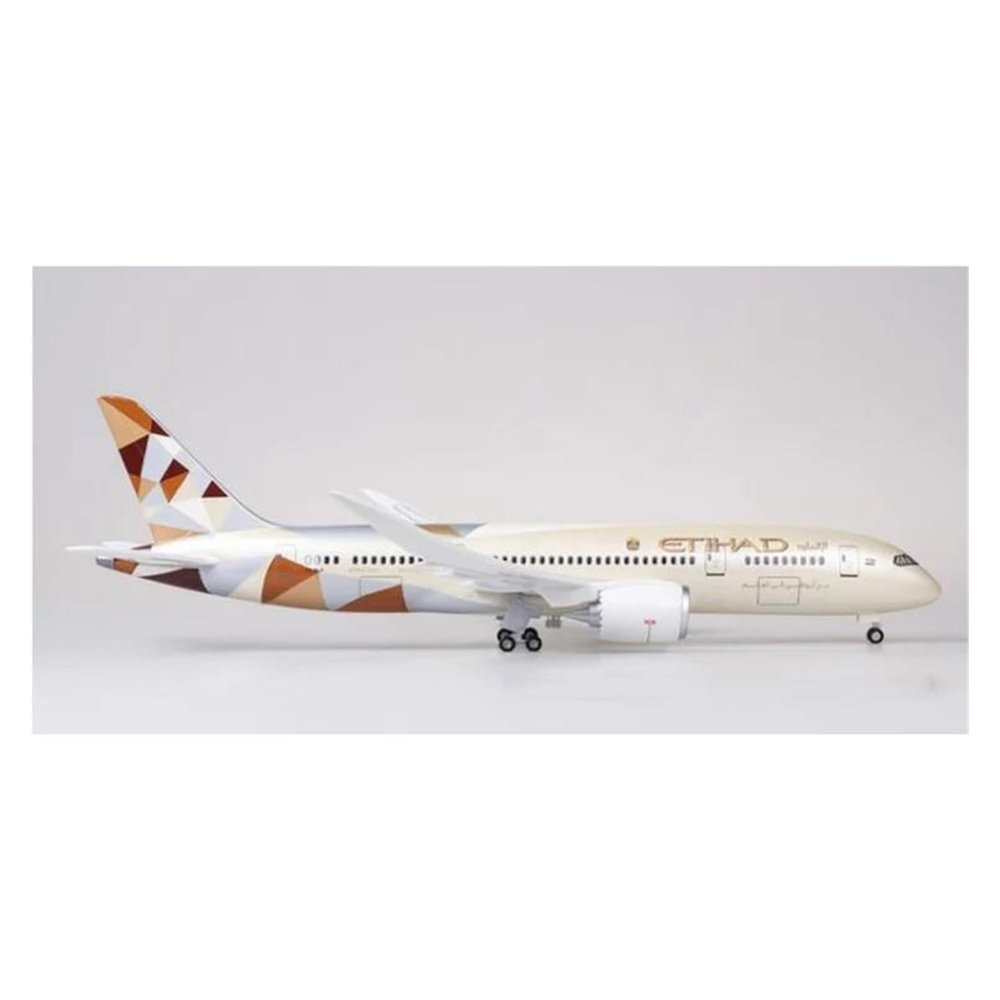 Scale Aircraft 43cm 1/130 for B787 Dreamliner Aircraft ETIHAD Airlines Model Diecast Resin Plane Model Decoration Office Suitable for Display(No Light)