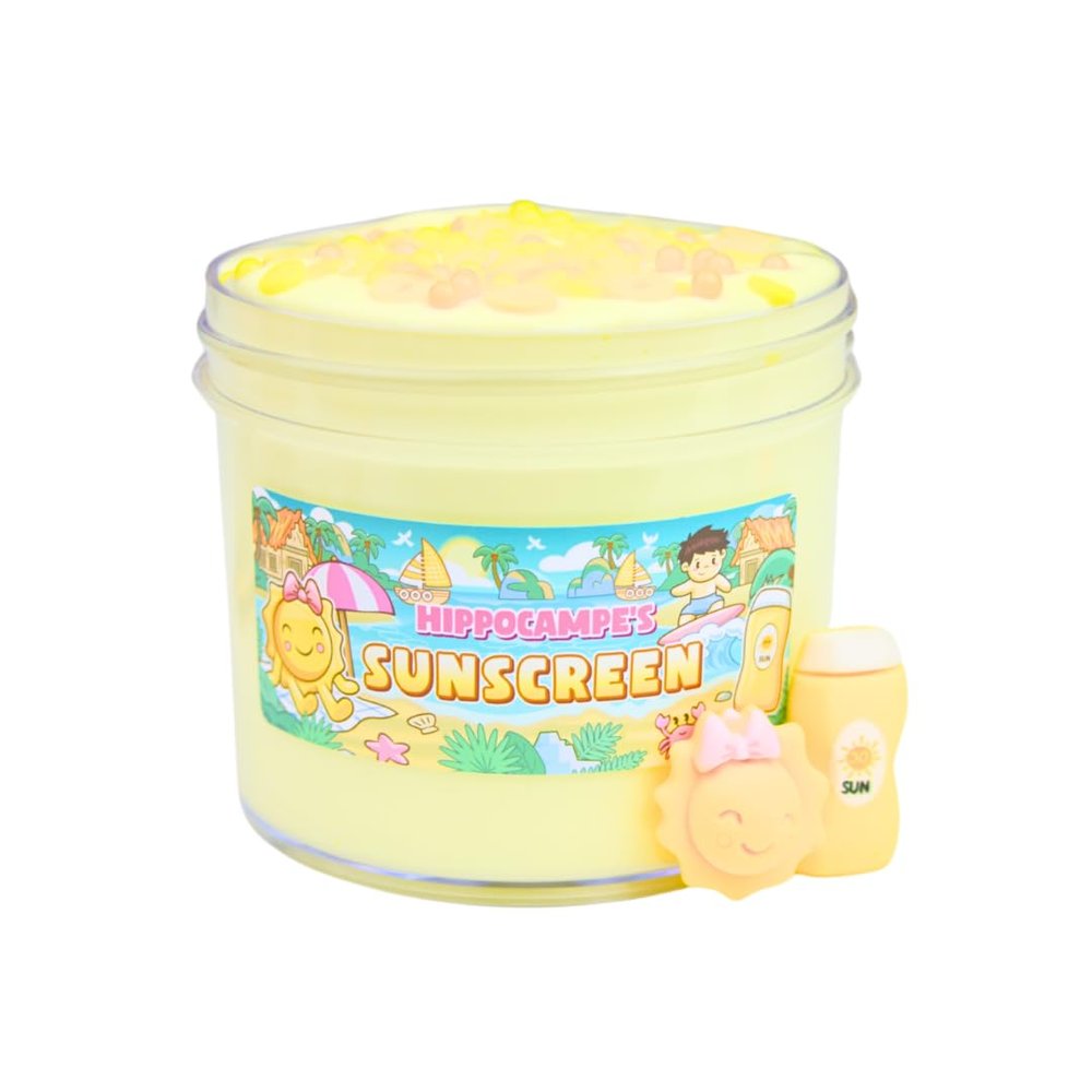 Sunscreen Slime (SCENTED) | Handmade Slime | Hippocampe Slimes (4OZ)