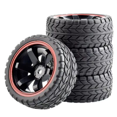 for HSP for Tamiya for HPI for Kyosho for Sakura 94122 94123 for D3 4 for CS 1/10 On-Road Car Tires 26 * 64MM Plastic Wheel Rim Rubber Tyre RC Vehicle Wheels Tires(B)