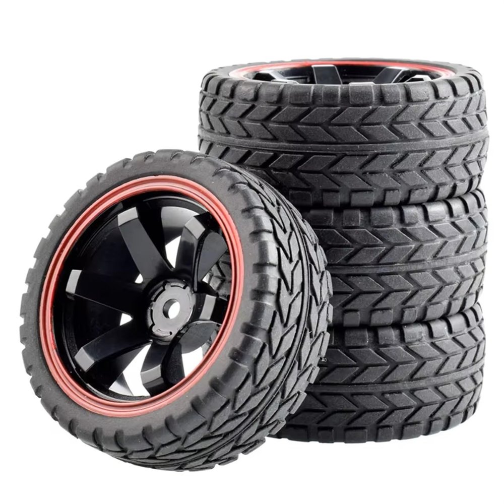for HSP for Tamiya for HPI for Kyosho for Sakura 94122 94123 for D3 4 for CS 1/10 On-Road Car Tires 26 * 64MM Plastic Wheel Rim Rubber Tyre RC Vehicle Wheels Tires(B)