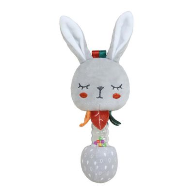 Baby Soft Rattles Shaker, Infant Developmental Hand Grip Baby Toys, Cute Plush Hand Shaker Toy for 3 6 9 12 Months, Rabbit