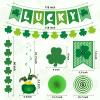 36 Pcs St Patricks Day Decorations, Pre-Assembled Shamrock St Patricks Day Banner, Hanging Swirls, Shamrock Garlands for St. Patrick's Day Decor, Shamrock Decorations view 3