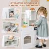 Wooden Play Kitchen for Toddlers and Kids with Lights & Sounds, Large Interactive Pretend Play Set with Ice Maker, Stove, Sink, Oven, 12 Accessories - Ages 3-8 view 4
