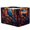 HSYOYO Art Birds Rose Storage Basket with Handles Collapsible Storage Bins Rectangular Toy Storage Organizer Box Fabric Shelf Baskets for Nursery Bedroom Bathroom 1PC view 2