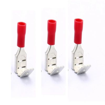 BJXKHFPIV PBDD terminals Series 100PCS/Bag Blue Yellow red Piggy Back disconnector Cable Connector Wire terminals pre-Insulating terminals (Red-PBDD1.25)
