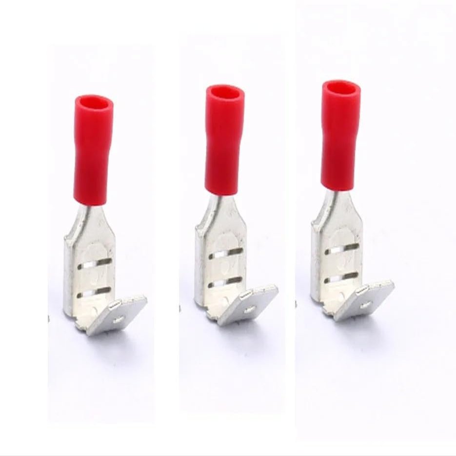 BJXKHFPIV PBDD terminals Series 100PCS/Bag Blue Yellow red Piggy Back disconnector Cable Connector Wire terminals pre-Insulating terminals (Red-PBDD1.25)