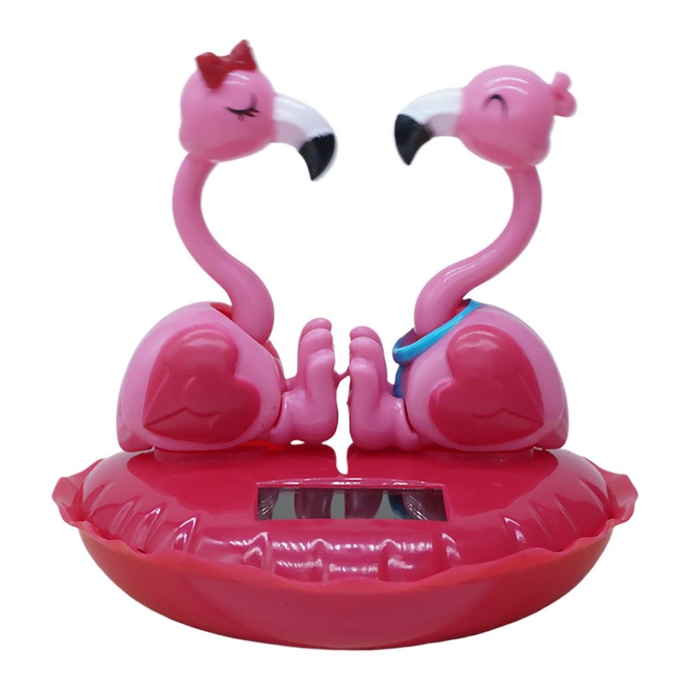 Solar Dancing Figure Solar Flamingo Cute Swing Dancing Figures Solar Powered Ornament Dashboard Desktop Ornament Valentine's Day Home Decor
