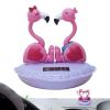 Solar Dancing Figure Solar Flamingo Cute Swing Dancing Figures Solar Powered Ornament Dashboard Desktop Ornament Valentine's Day Home Decor view 1