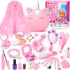 Kids Makeup Kit for Girl, Princess Toys Pretend Play Makeup Girls Toys, Kids Makeup Sets for Girls Beauty Salon Set Hair Accessories with Mirror, Hairdryer, Princess Cape Crown Handbag,Birthday Gifts view 1
