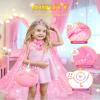 Kids Makeup Kit for Girl, Princess Toys Pretend Play Makeup Girls Toys, Kids Makeup Sets for Girls Beauty Salon Set Hair Accessories with Mirror, Hairdryer, Princess Cape Crown Handbag,Birthday Gifts view 2