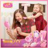 Kids Makeup Kit for Girl, Princess Toys Pretend Play Makeup Girls Toys, Kids Makeup Sets for Girls Beauty Salon Set Hair Accessories with Mirror, Hairdryer, Princess Cape Crown Handbag,Birthday Gifts view 4