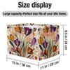 HSYOYO Boho Floral Art Storage Basket with Handles Collapsible Storage Bins Rectangular Toy Storage Organizer Box Fabric Shelf Baskets for Nursery Bedroom Bathroom 1PC view 4