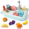 Asweets Color Changing Kitchen Sink Toys, Toddler Sink Toys with Running Water, Pretend Play Toys with Upgraded Faucet, Automatic Water Cycle System (Blue) view 1