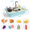 Asweets Color Changing Kitchen Sink Toys, Toddler Sink Toys with Running Water, Pretend Play Toys with Upgraded Faucet, Automatic Water Cycle System (Blue) view 3