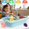 Asweets Color Changing Kitchen Sink Toys, Toddler Sink Toys with Running Water, Pretend Play Toys with Upgraded Faucet, Automatic Water Cycle System (Blue) view 4