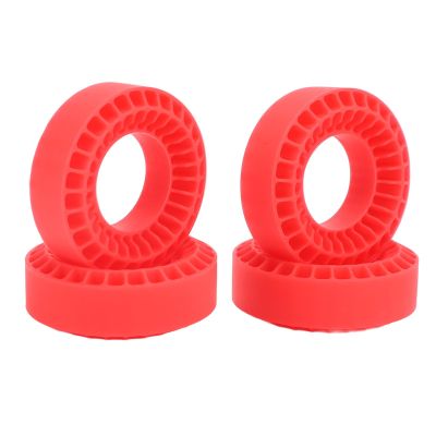 FILFEEL RC Tire Insert Set of 4 with Premium Silicone, Improves Climbing Performance and Road Grip for 1/10 Crawler Car 1.0 Inch Tires, Abrasion and Easy to Install for (Red)
