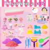 Bbiamsleep Unicorn Sensory Bin, 493 Pcs Unicorn Sensory Set with Sandbox 6 Castle Mould 9 Tools for Home Decor view 2