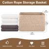 OIASKET Storage Baskets for Organizing, Woven Decorative Baskets for Shelves - Books, Towels, and Clothes, Cotton Rope Toy Storage Bins, 12.7''Lx9''Wx7.8''H, Pack of 4, Brown view 2