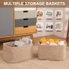OIASKET Storage Baskets for Organizing, Woven Decorative Baskets for Shelves - Books, Towels, and Clothes, Cotton Rope Toy Storage Bins, 12.7''Lx9''Wx7.8''H, Pack of 4, Brown view 4