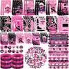 122PCS Girl Ninja Party Favors Set, 50 Stickers, 12 Assemble Stickers, 12 Button Badges, 12 Mini Notepads, 12 Slap Bracelets, 12 Rubber Bracelets, 12 Goodie Bags for Ninja Master Princess Baby Shower view 1