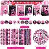 122PCS Girl Ninja Party Favors Set, 50 Stickers, 12 Assemble Stickers, 12 Button Badges, 12 Mini Notepads, 12 Slap Bracelets, 12 Rubber Bracelets, 12 Goodie Bags for Ninja Master Princess Baby Shower view 2