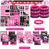 122PCS Girl Ninja Party Favors Set, 50 Stickers, 12 Assemble Stickers, 12 Button Badges, 12 Mini Notepads, 12 Slap Bracelets, 12 Rubber Bracelets, 12 Goodie Bags for Ninja Master Princess Baby Shower view 3