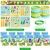 122PCS Insect Bug Party Favors Set, 50 Stickers, 12 Assemble Stickers, 12 Button Badges, 12 Mini Notepads, 12 Slap Bracelets, 12 Rubber Bracelets, 12 Goodie Bags for Garden Reptile Party Supplies view 3
