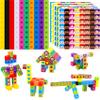 100 Math Linking Cubes, Math Cubes with 320 Reusable Stickers Manipulative Geometric Shapes Connecting and Counting Snap Blocks for Early Math & Construction, Educational Toy for Preschool, Homeschool view 1