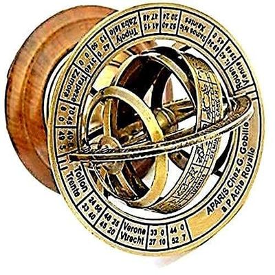 5 Inch Vintage Antique Brass Globe Armillary Sphere Astrolabe Nautical Marine Tabletop Globe for Home & Office Decoration Best Gift