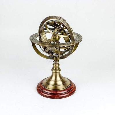 Brass Vintage style Brass Collectible Engraved Brass Armillary Nautical Sphere Vintage World Globe 5 inches